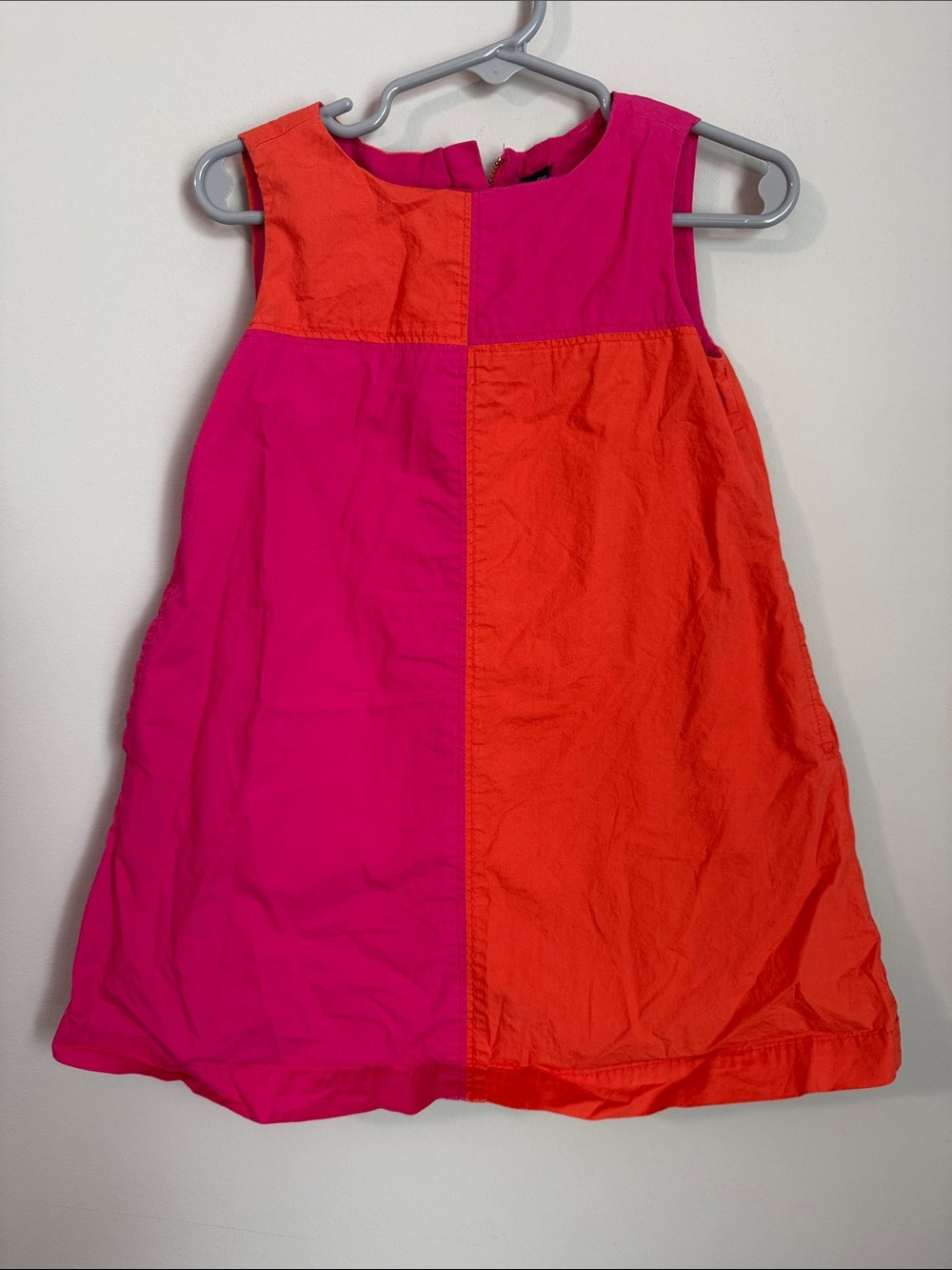 GAP toddler colorblock dress in hot pink and orange